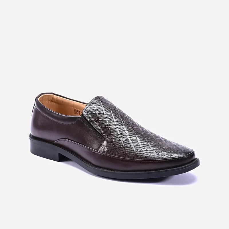 Ashby Brown Slip On Dress Shoes 0111250 Anti Slip Quiet Class