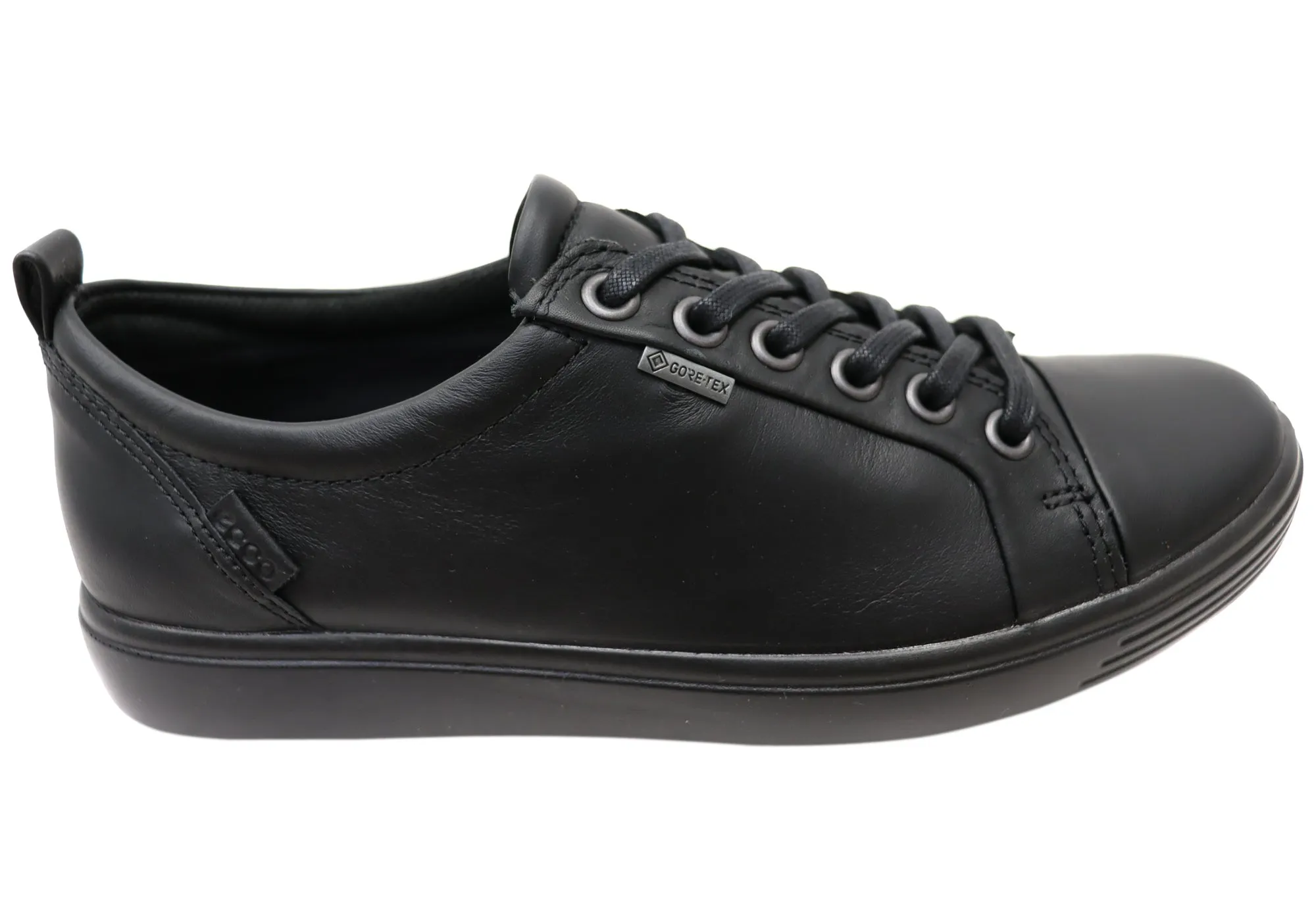 ECCO Womens Soft 7 GTX Tie Comfortable Leather Lace Up Shoes Gloss Finish Comfortable