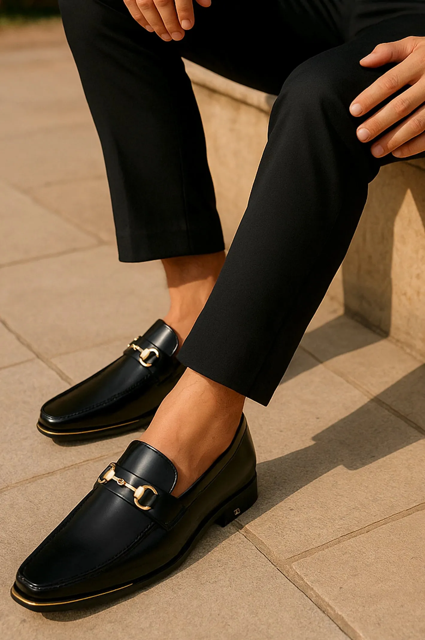 Detail Craft Black Horsebit Formal Shoes