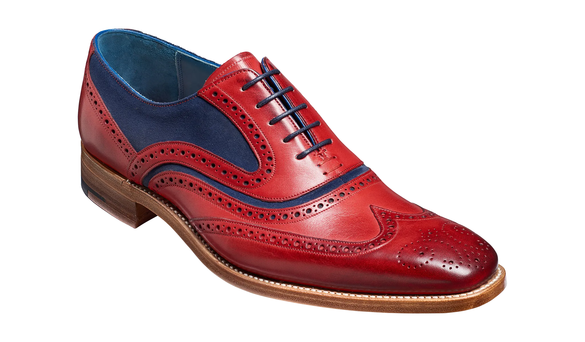 Dance Night Simple Edge Mcclean - Red Hand Painted / Navy Suede