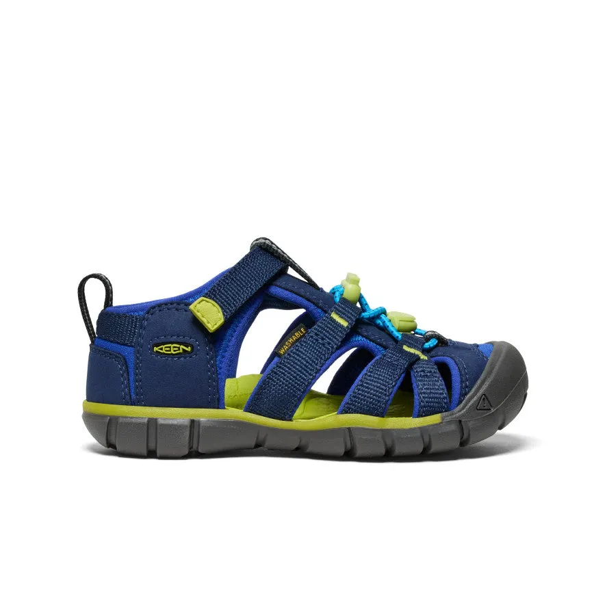 Open Toe Footwear Street Ready Little Kids' Seacamp II CNX  |  Naval Academy/Chartreuse