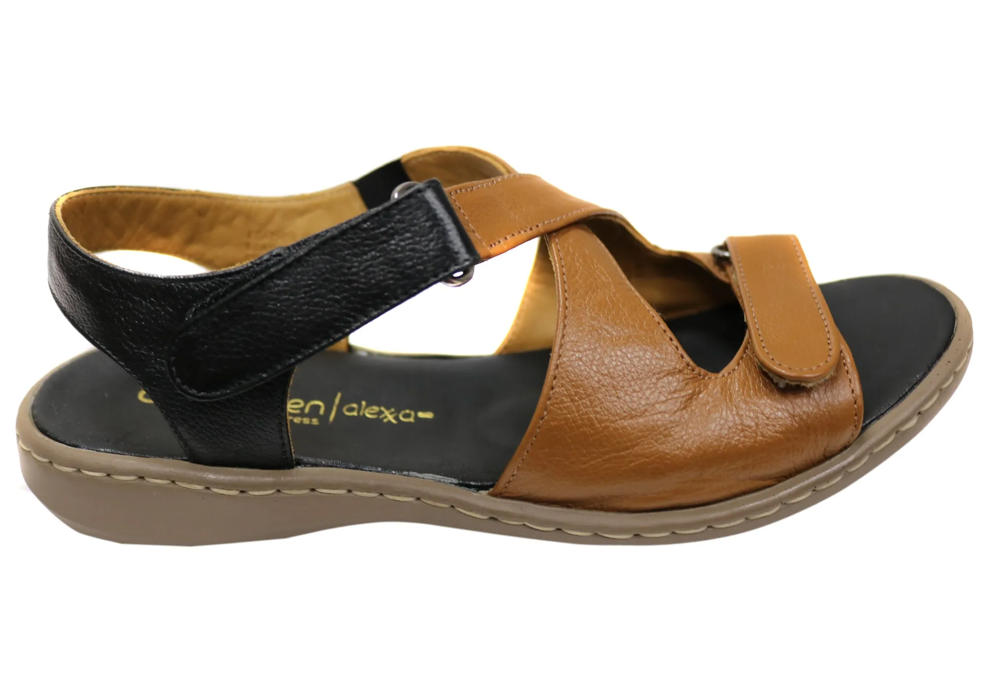 Opananken Donna Womens Comfortable Brazilian Leather Sandals Chill Time Sandal Buckles
