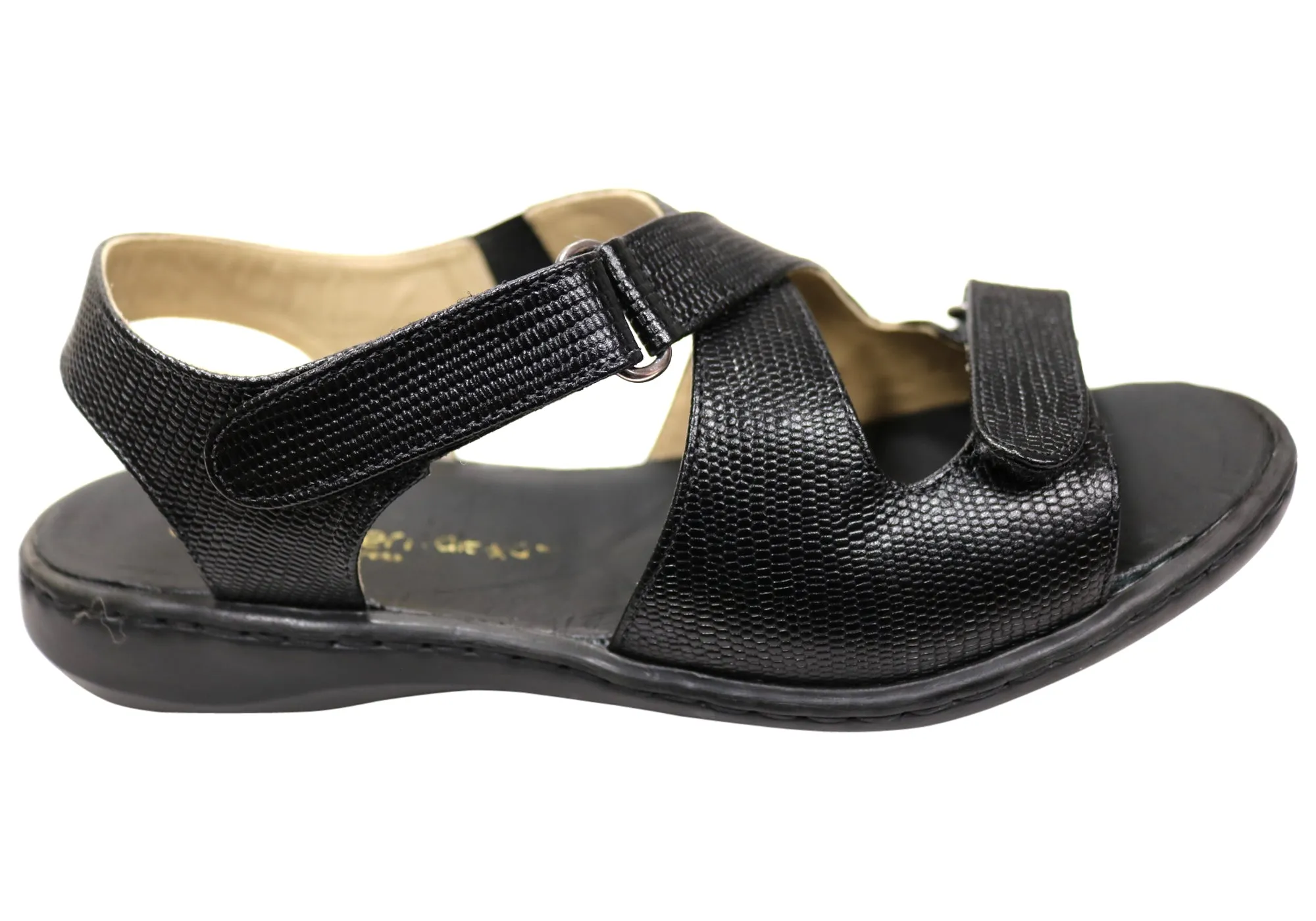 Heel Support Opananken Donna Womens Comfortable Brazilian Leather Sandals