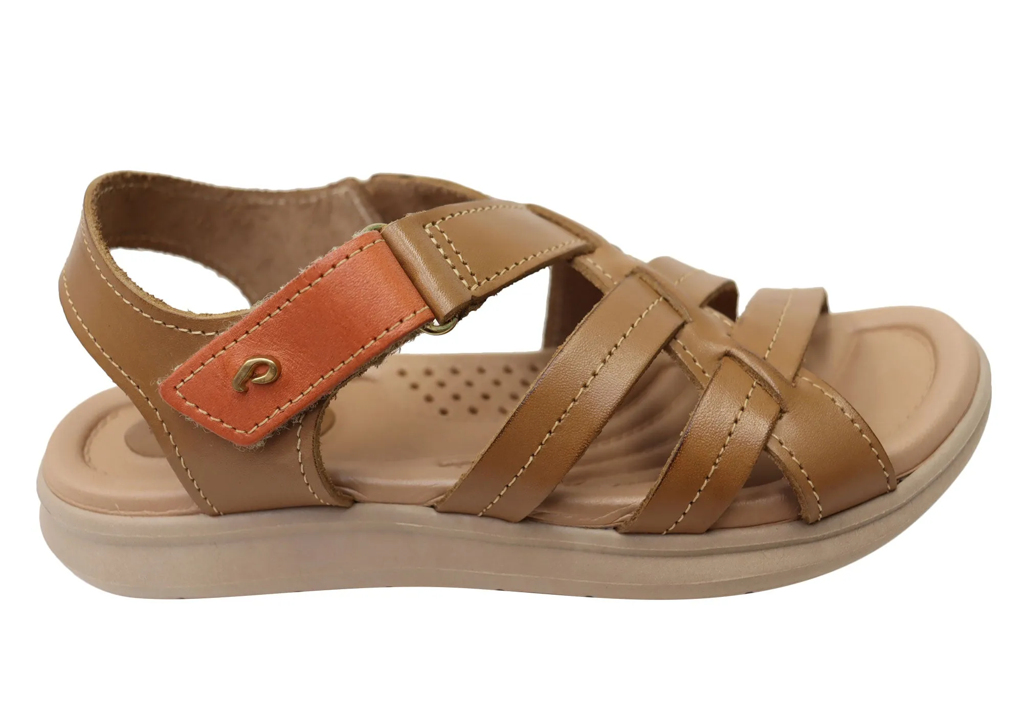 Street Look Sunny Day Pegada Gayle Womens Comfortable Leather Sandals Made In Brazil