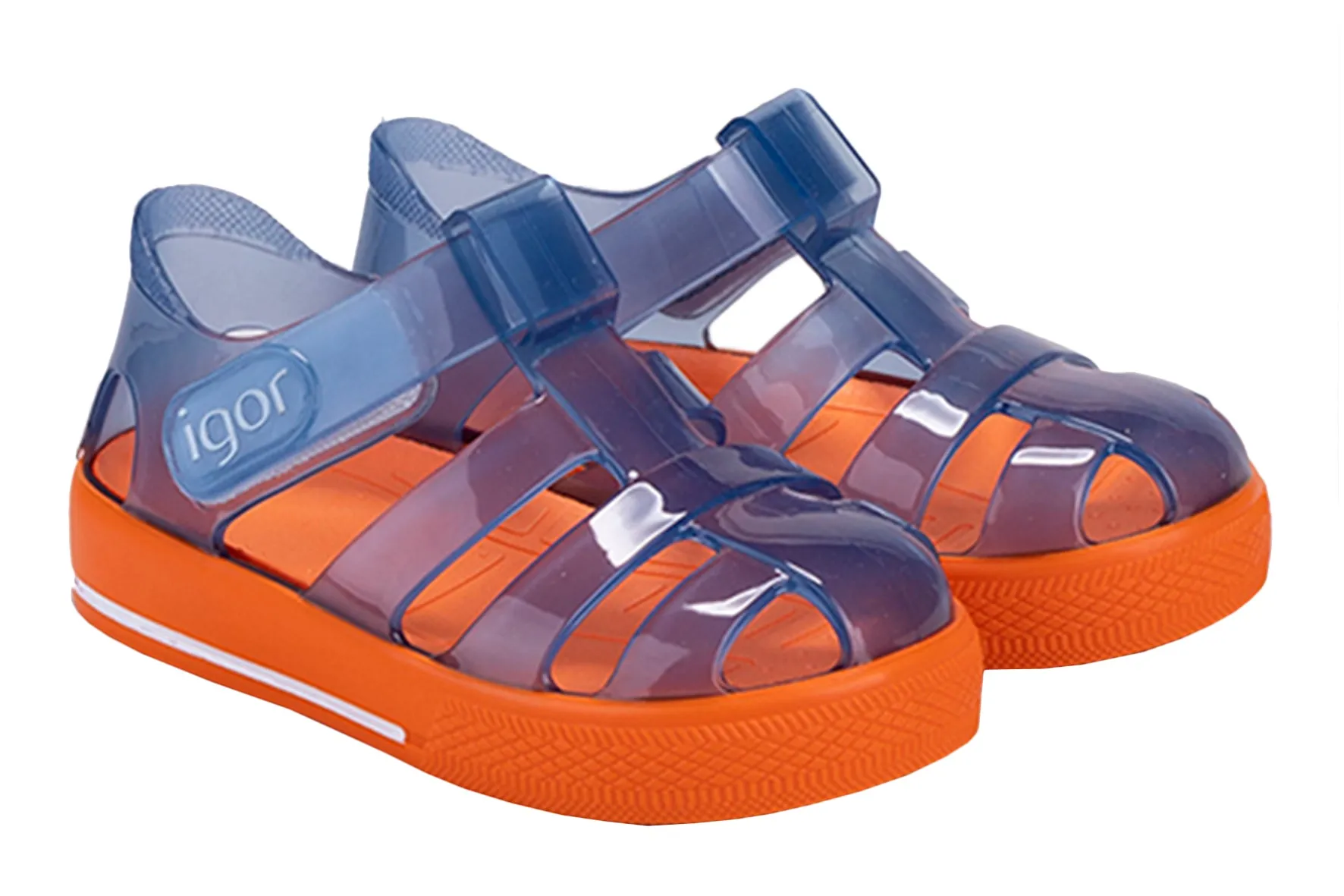 Relaxing Shoes Igor Boy's Star BiColor Sandal - Marino/Naranja