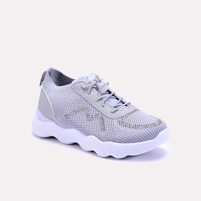 Mireille Gray Perforated Sneakers 0440738 Cushioning Tech