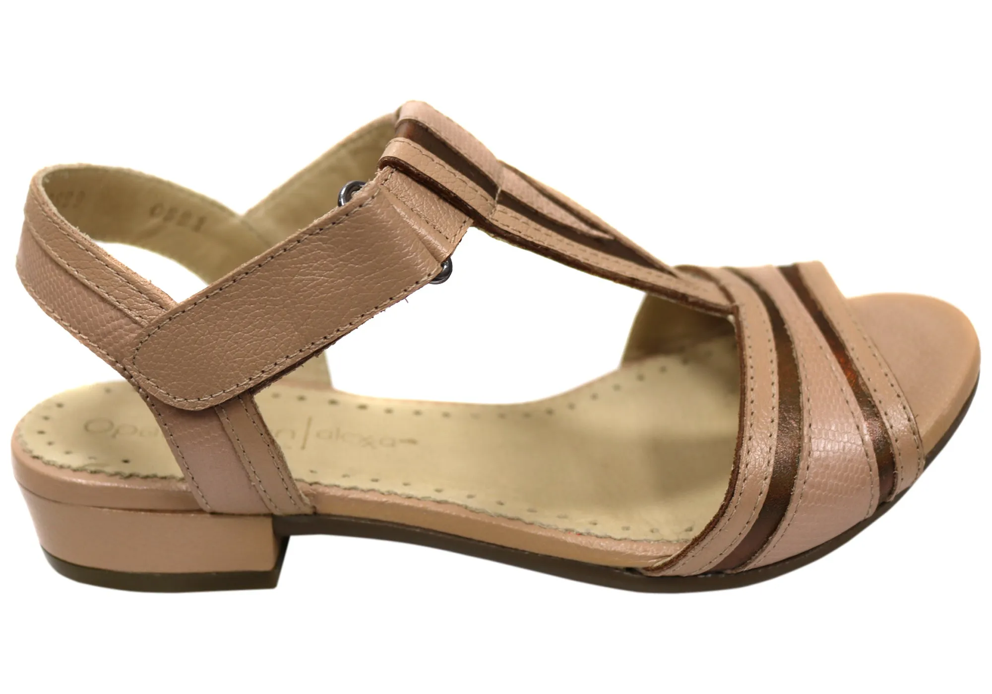Opananken Tegan Womens Comfortable Brazilian Leather Sandals Boardwalk Glam