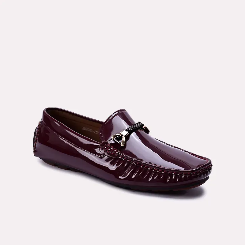 Griffith Maroon Glossy Horsebit Loafers 0130870 Leap Step Neutral Colorway