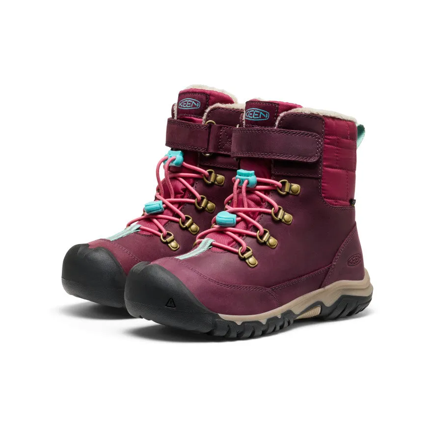 Winter Protection Groom Big Kids' Kanibou Waterproof Winter Boot  |  Fig/Pink Lemonade