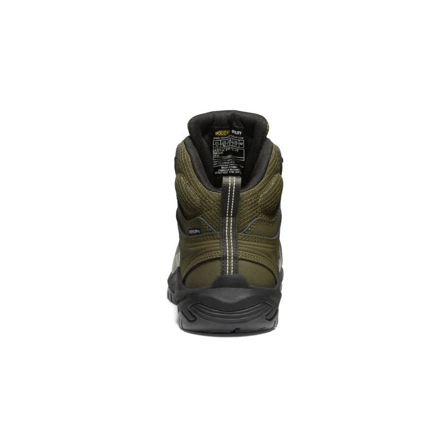 High-Performance Footwear Pull Tab Men's Reno Mid Waterproof (Carbon Toe)  |  Dark Olive/Black