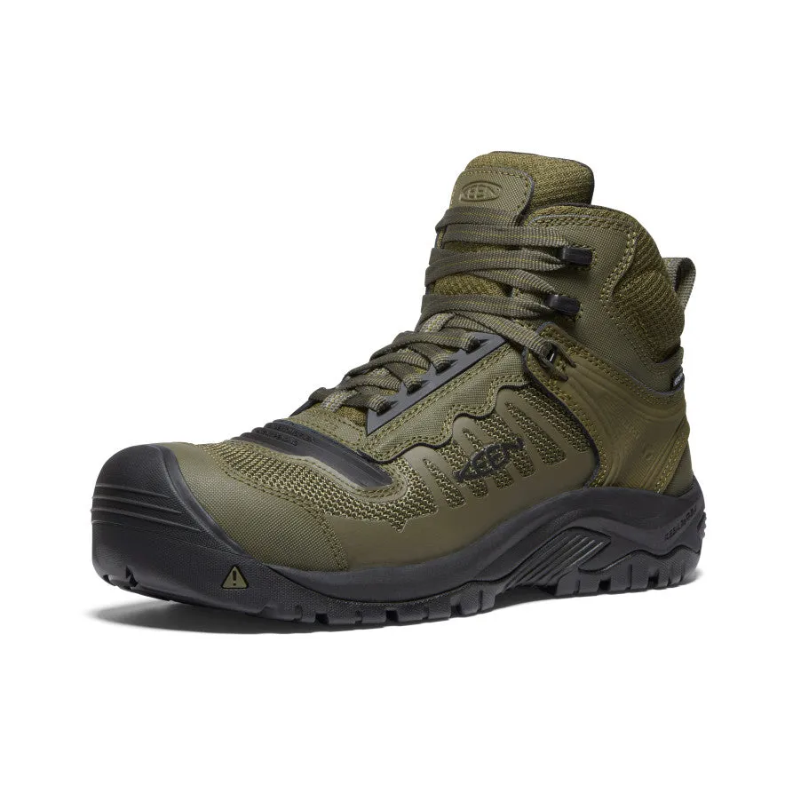 Men's Reno Mid Waterproof (Carbon Toe)  |  Dark Olive/Black Fashionable Utility Mud Resistant Work Commute