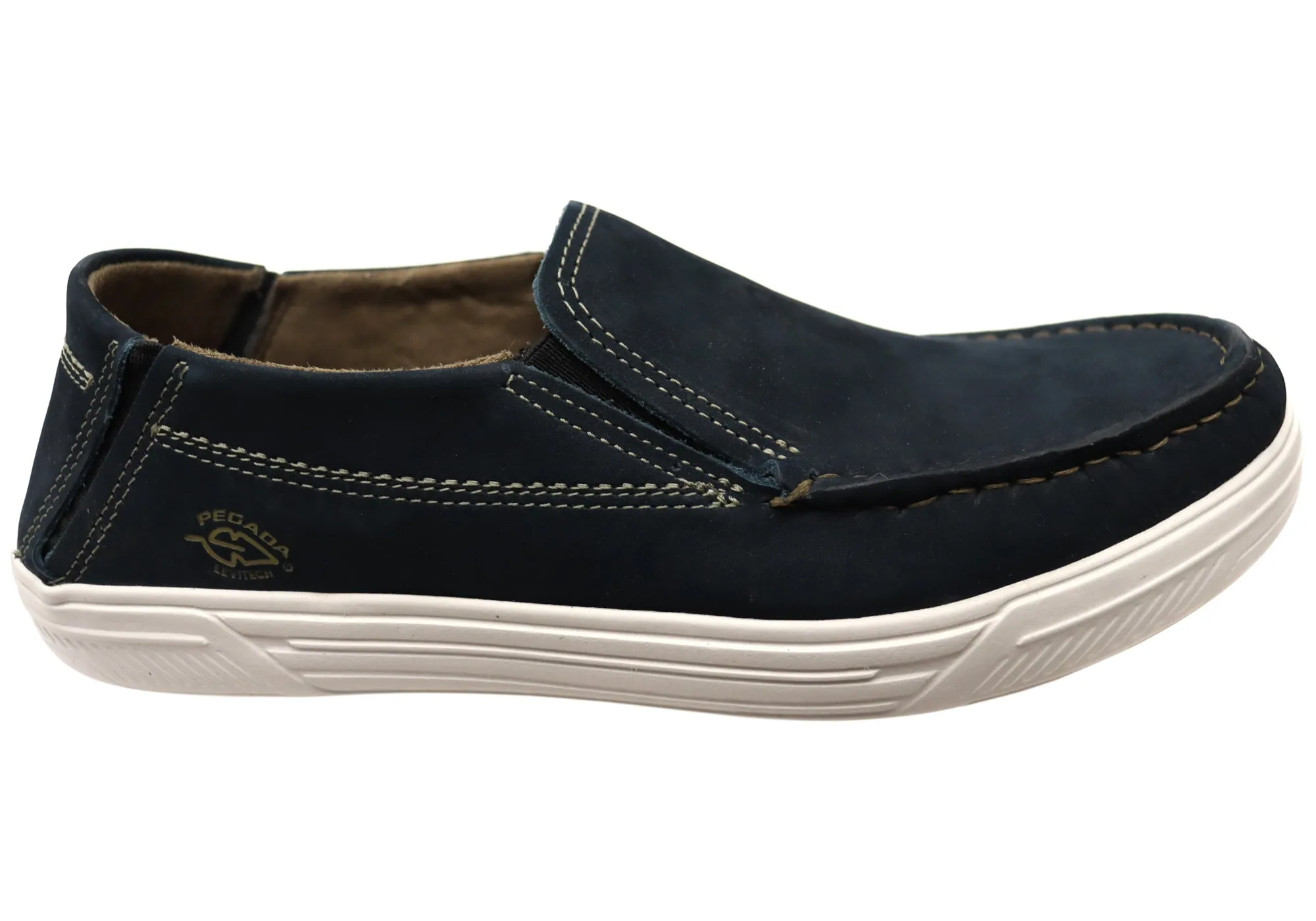 Pegada Rye Mens Comfortable Brazilian Leather Slip On Casual Shoes Functional Fit
