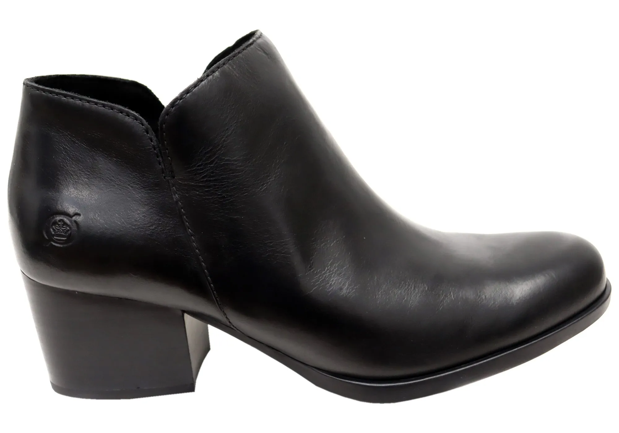 Born Kenzy Womens Comfortable Leather Mid Heel Ankle Boots AntiOdor