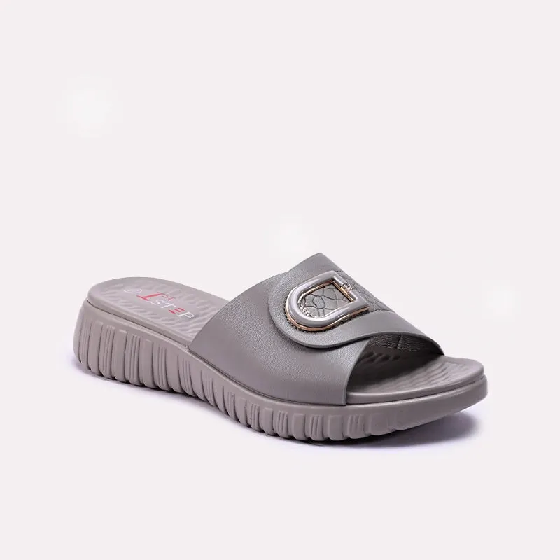 Effortless Sandals Womens Gray Casual Slippers 0413380