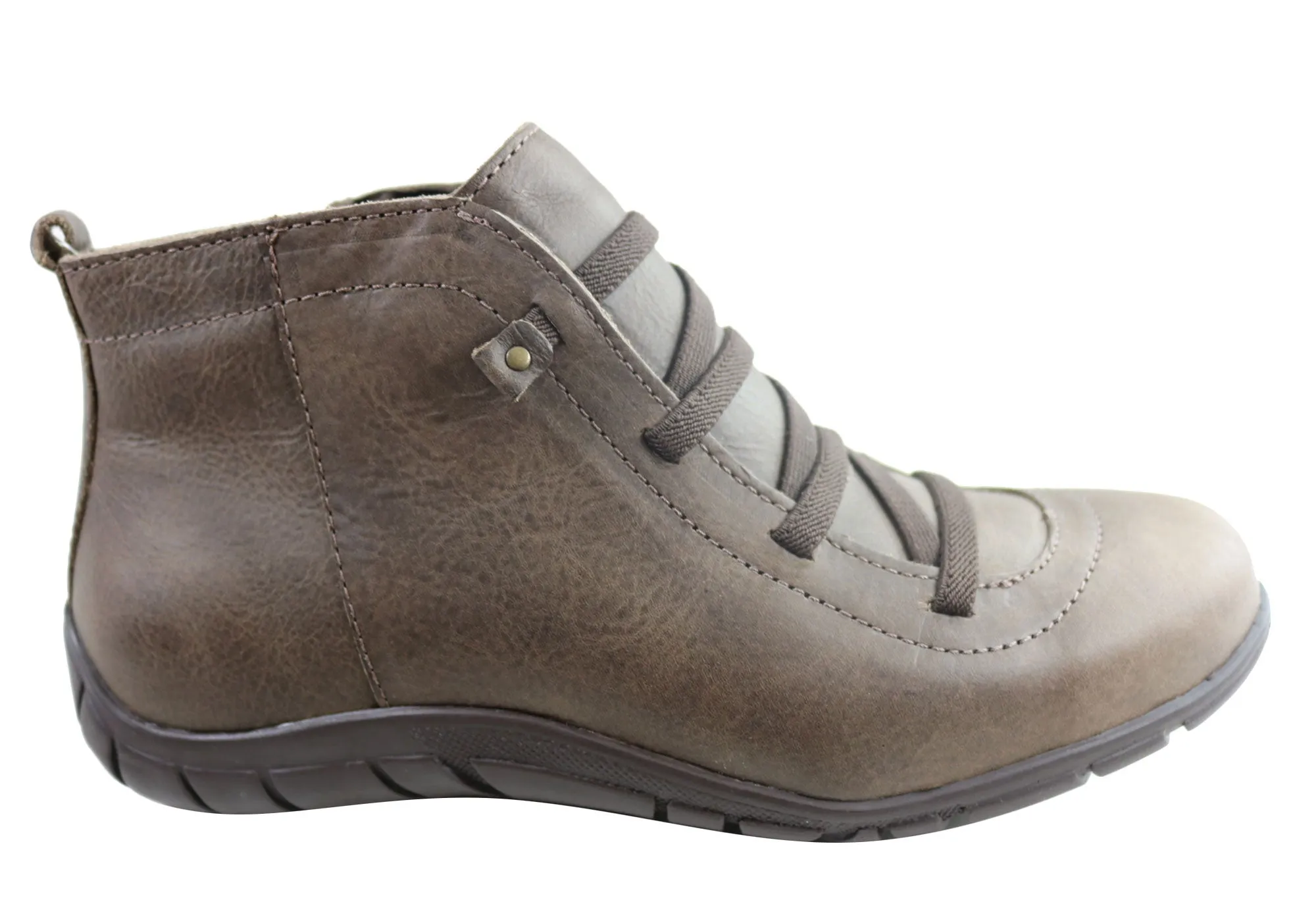 Soft Insole Soft Leather Andacco Mist Womens Leather Comfortable Ankle Boots Made In Brazil