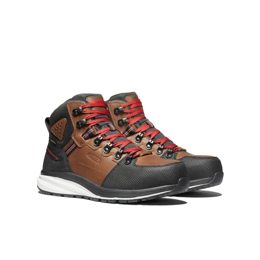 Men's Red Hook Waterproof Boot (Carbon Toe)  |  Tobacco/Black Built For Comfort Tiger Mark