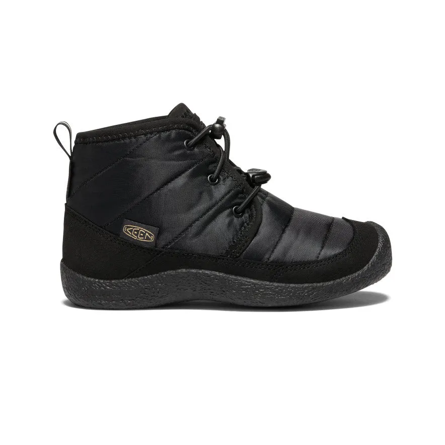 Padded Interior Snow Trekker Mixed Textures Big Kids' Howser II Waterproof Chukka  |  Black/Black