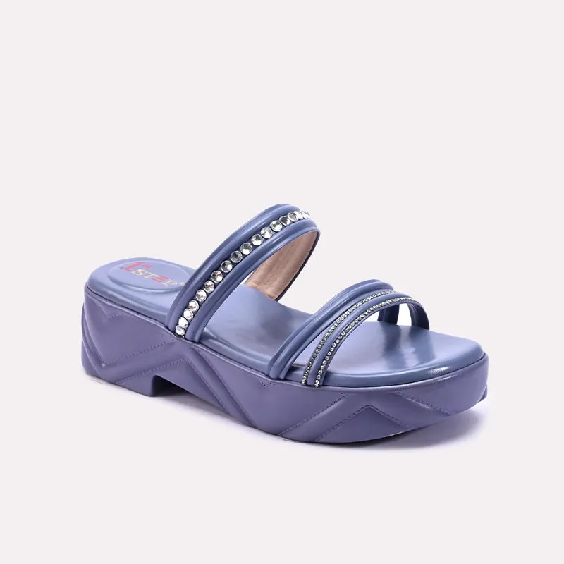 Gray Casual Platform Slippers 0413152 Beach Comfort Sandals Elastic Cuff