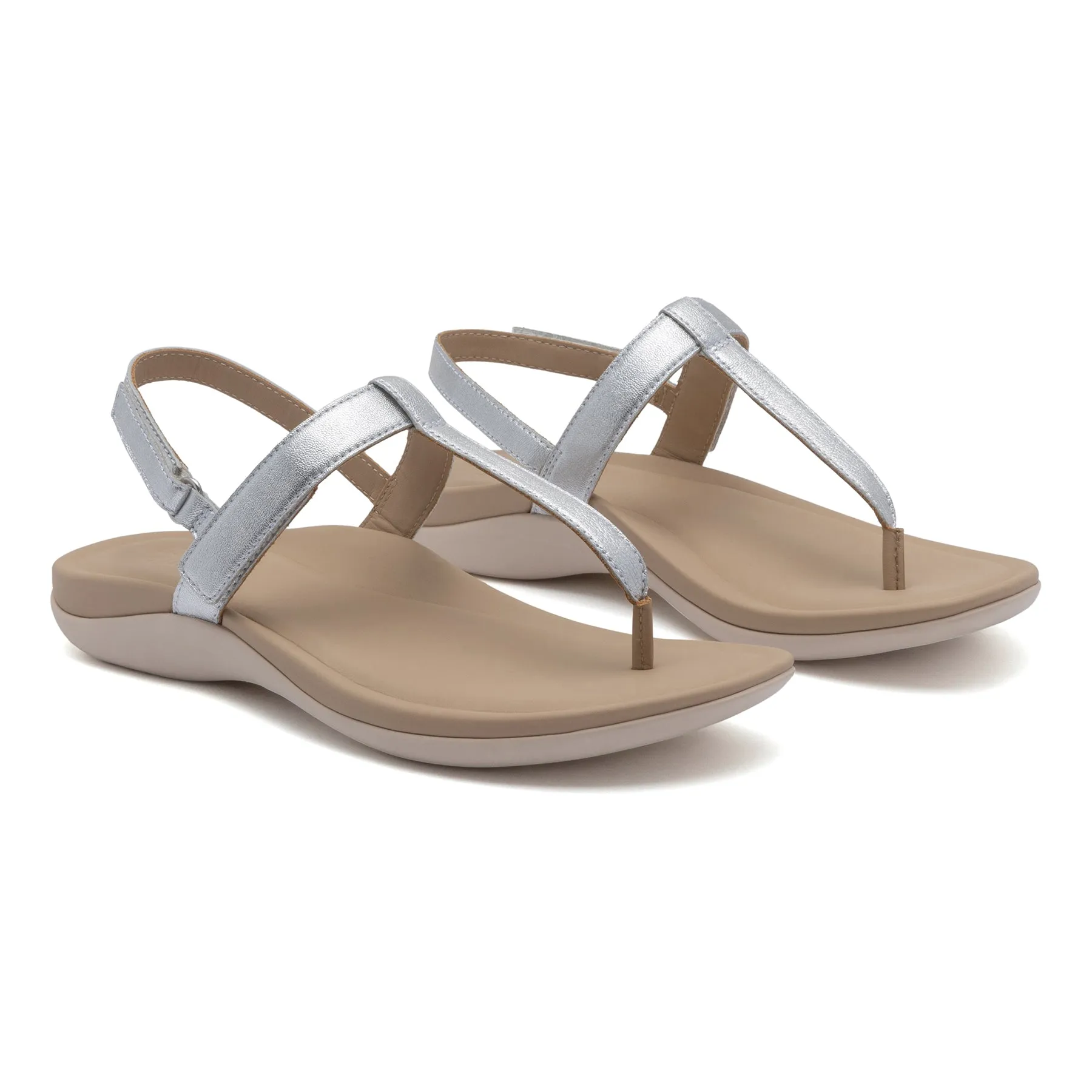Oasis T Strap Sandal Buckles Cushioned Sole