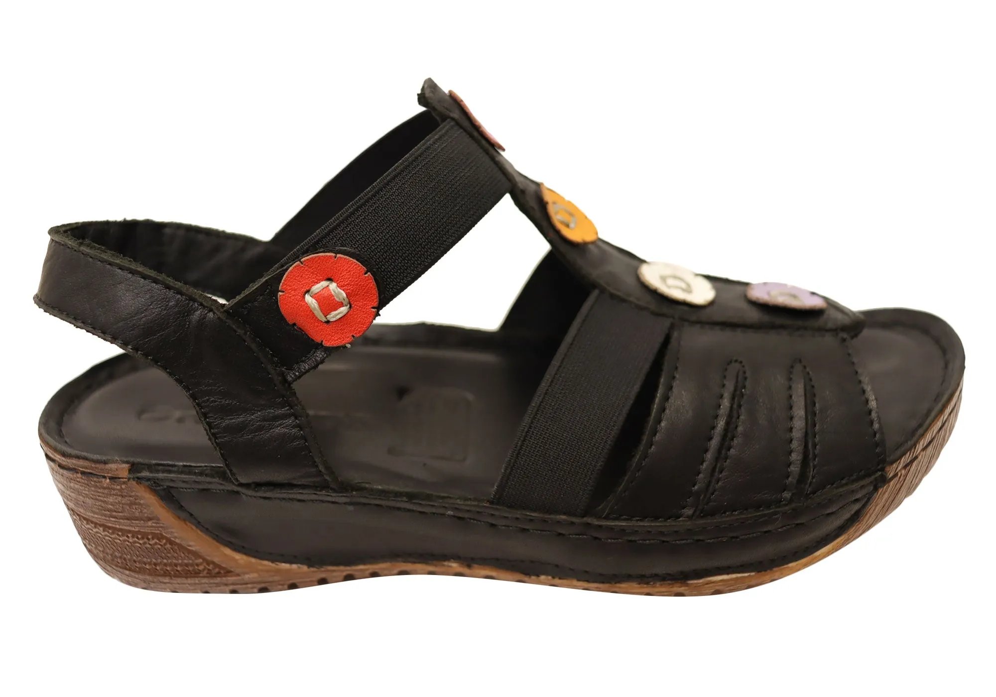 Orizonte Ischia Womens European Comfortable Leather Sandals Running Comfort