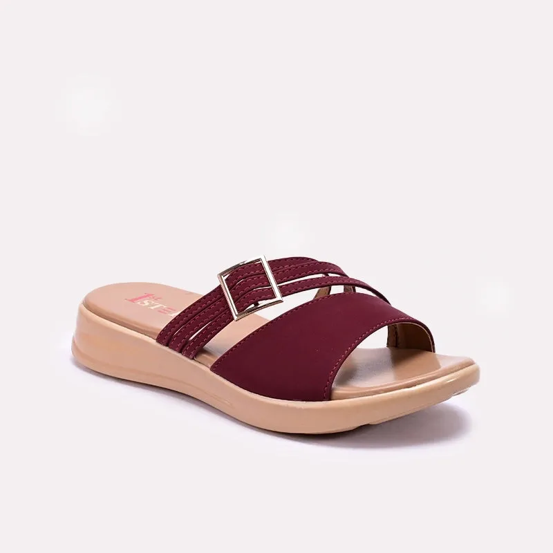 Maroon Casual Slippers 0413142 Chill Fit Shoes