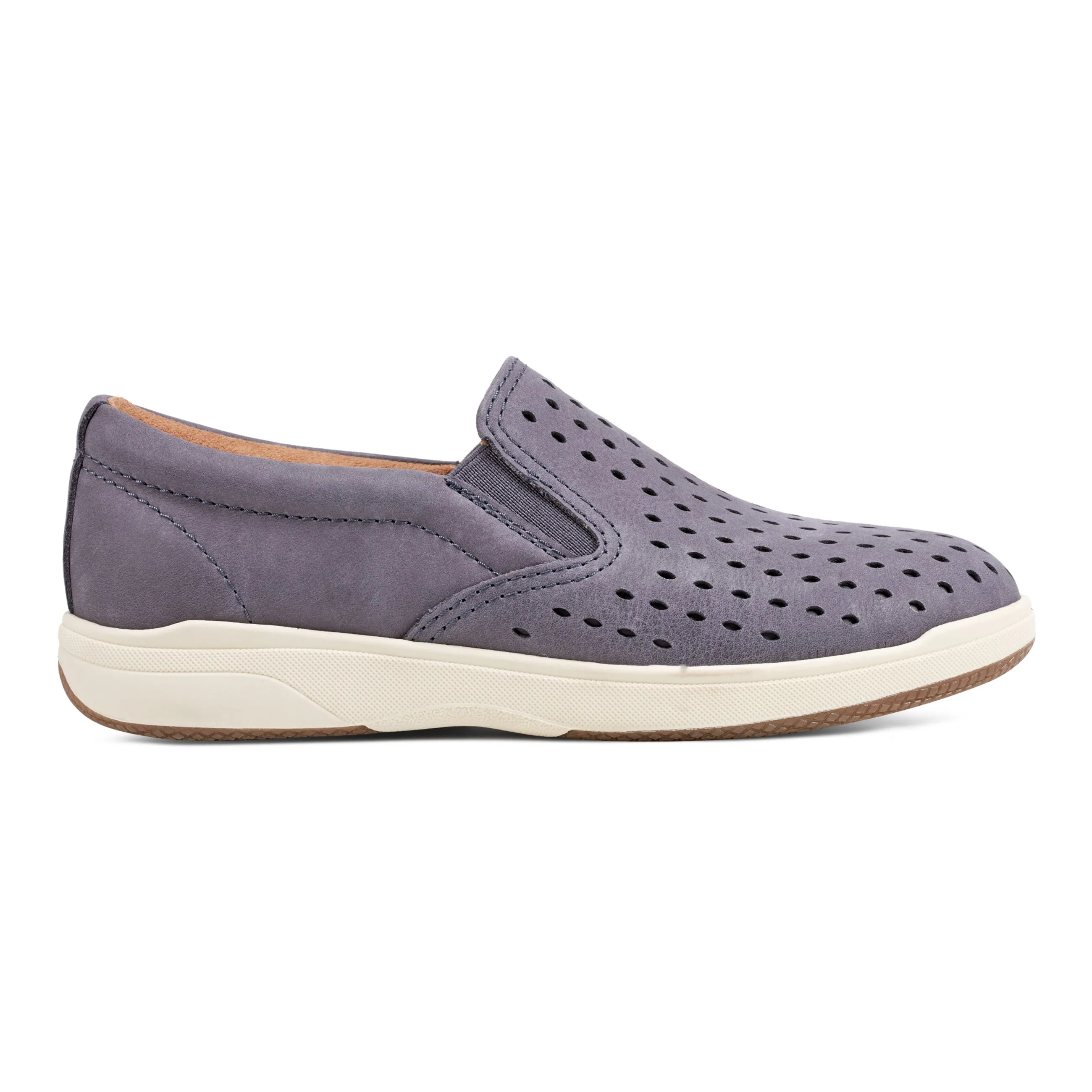 Nel Laser Cut Round Toe Casual Slip-on Sneakers Lace Up Style Quick Drying Airport Travel