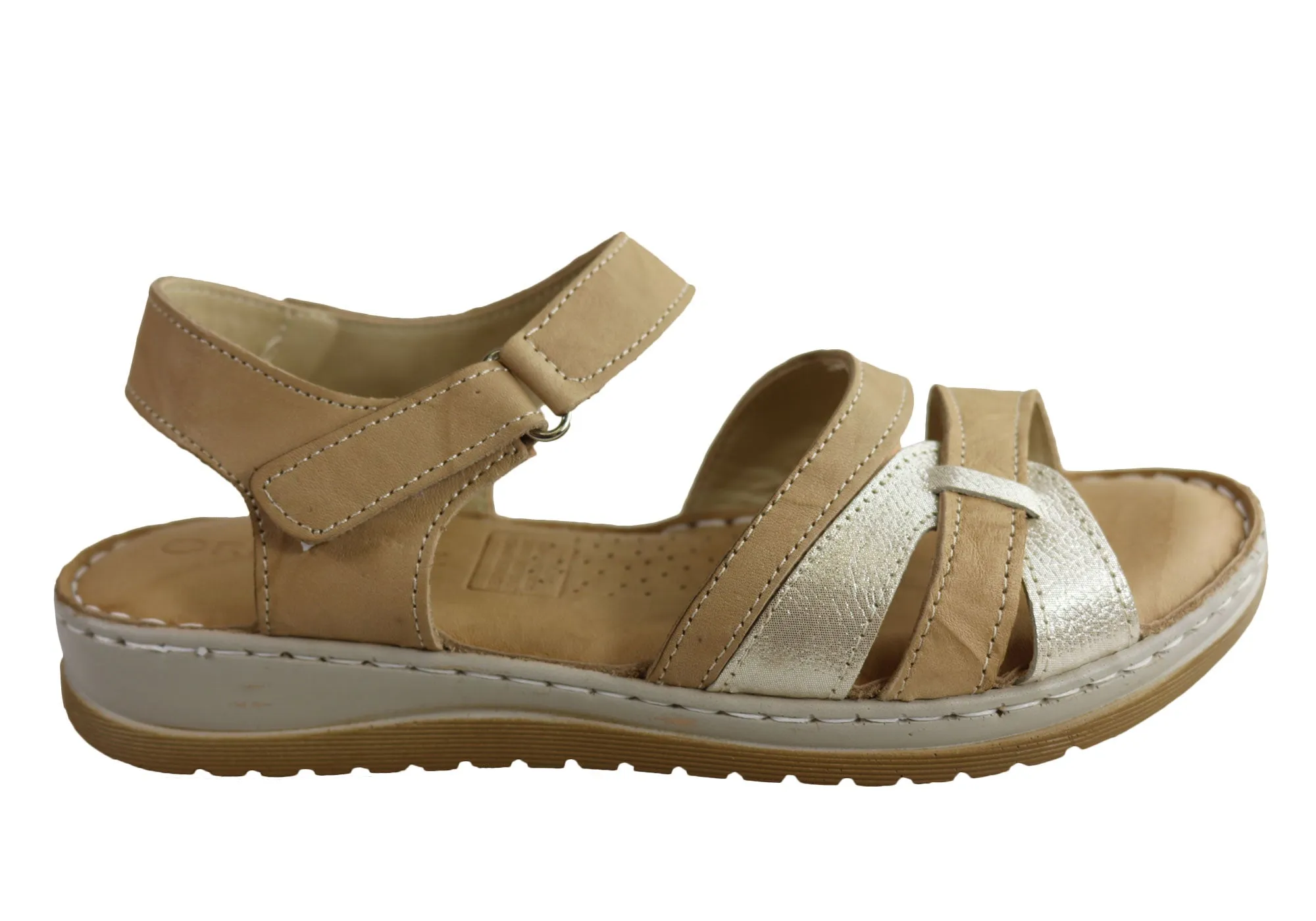 Orizonte Strive Womens European Leather Comfortable Cushioned Sandals Comfortable outdoor wear