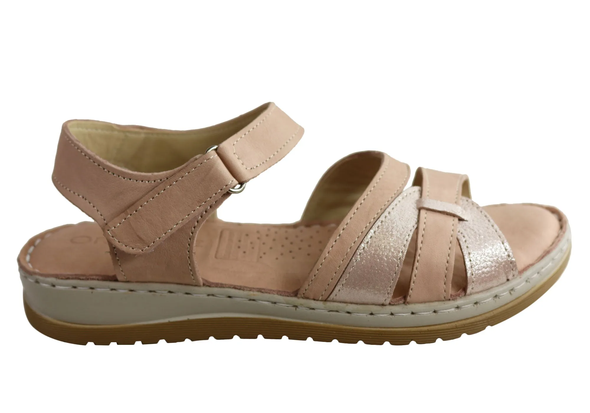 Orizonte Strive Womens European Leather Comfortable Cushioned Sandals Foot Care