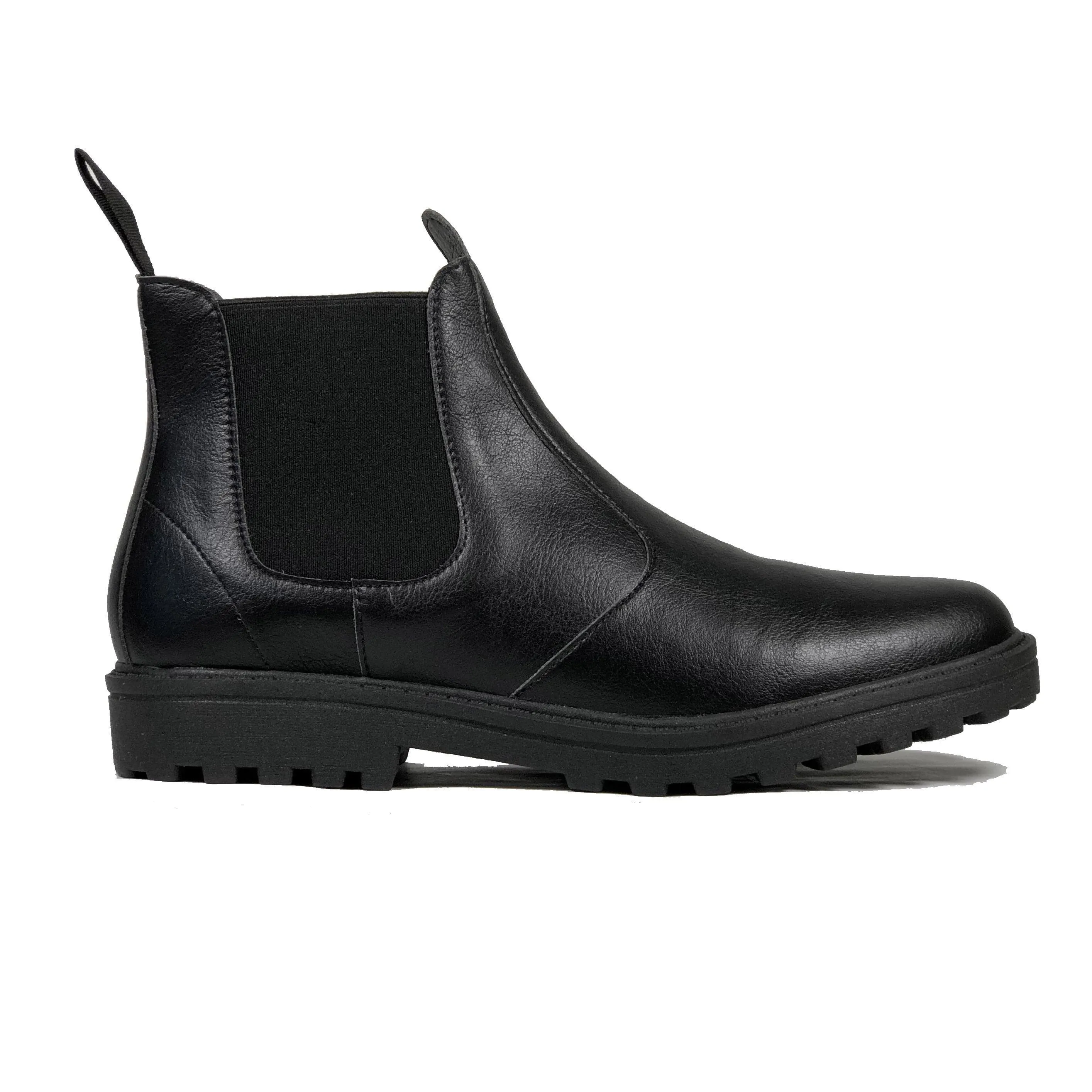 Rugged Built Adventure Seeker Chelsea boot - vegan school shoe by Vegan Style - black