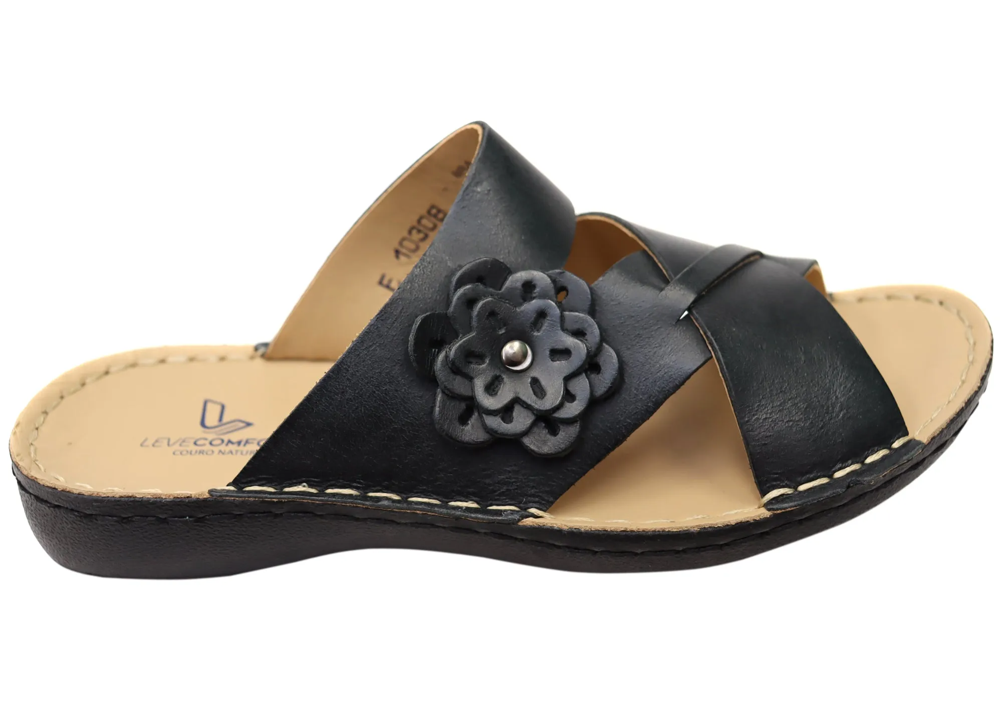 Levecomfort Debra Womens Brazilian Comfortable Leather Slides Sandals Marina Mood Off Duty