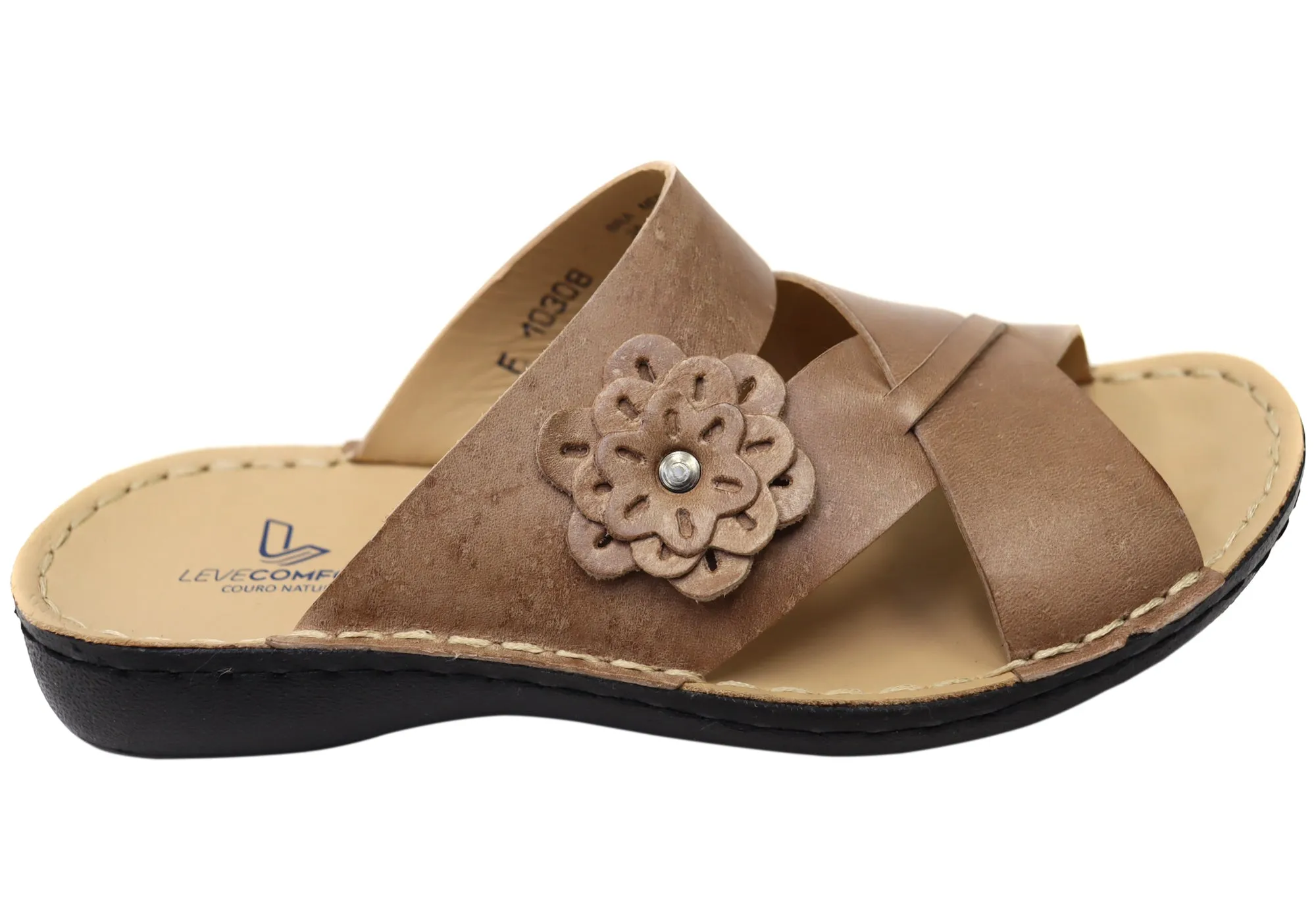 Light Travel Sandals Foot Love Levecomfort Debra Womens Brazilian Comfortable Leather Slides Sandals