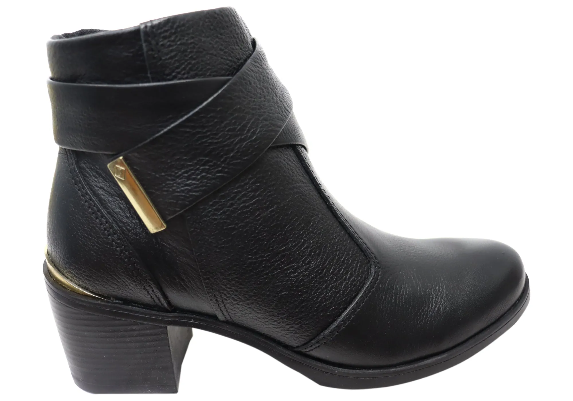 Pegada Valley Womens Mid Heel Leather Ankle Boots Made In Brazil Snow protection