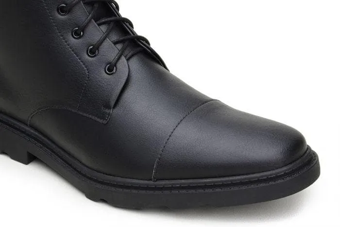 Contoured Footbed Step Control 'Work Boot 2.0' Vegan Lace-Up Boot by Ahimsa - Black