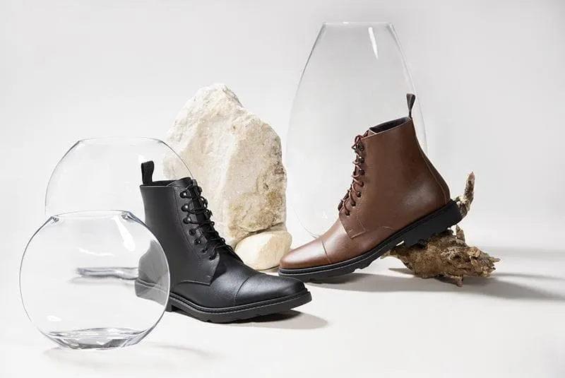 'Work Boot 2.0' Vegan Lace-Up Boot by Ahimsa - Black Nordic Tone Soft Material