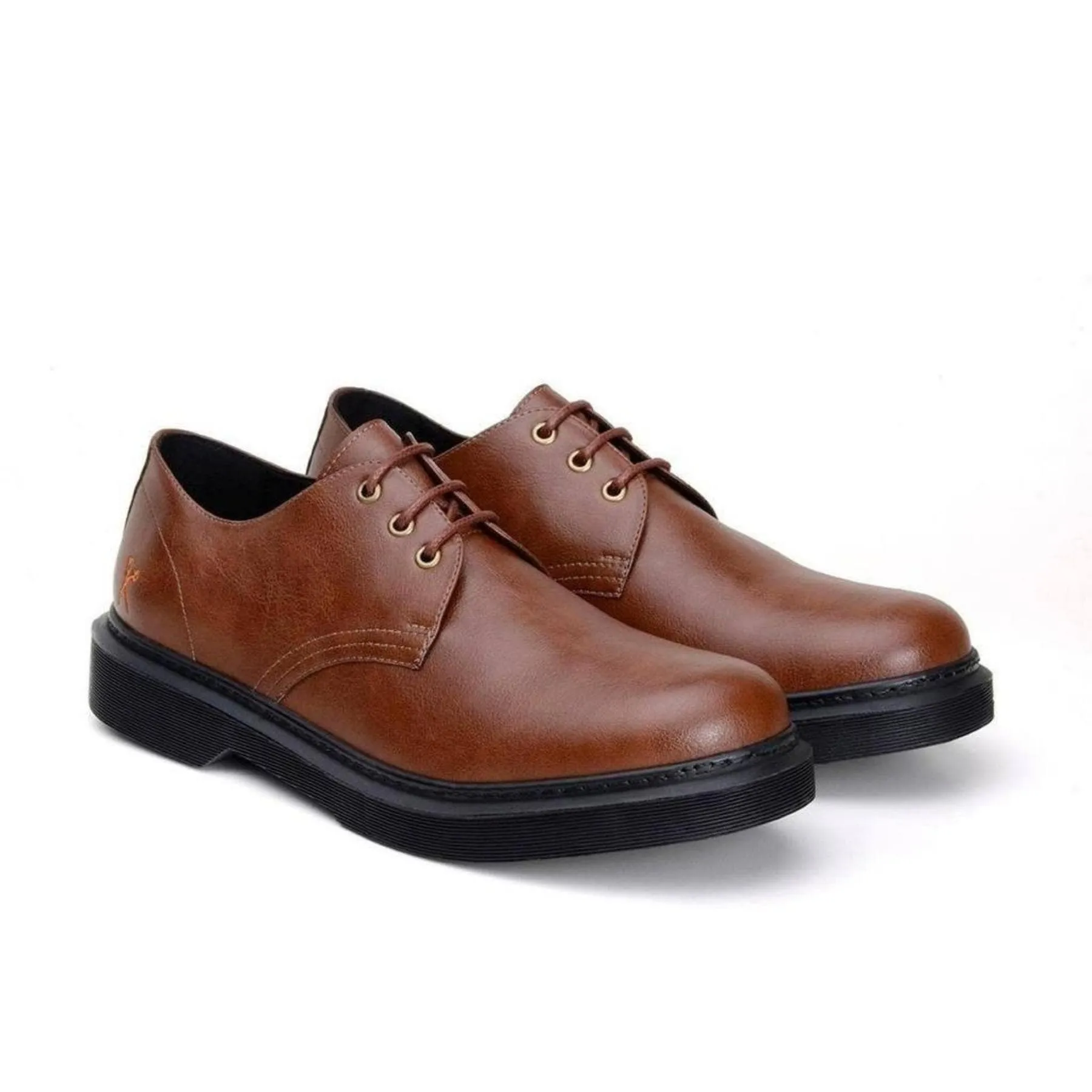 'Derby UK 2' vegan lace-up shoe by King55 - cognac Step Light
