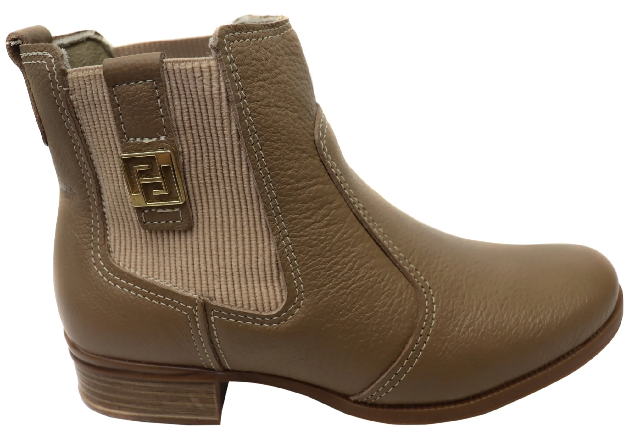 Fashion Statement Pegada Carla Womens Low Heel Leather Ankle Boots Made In Brazil