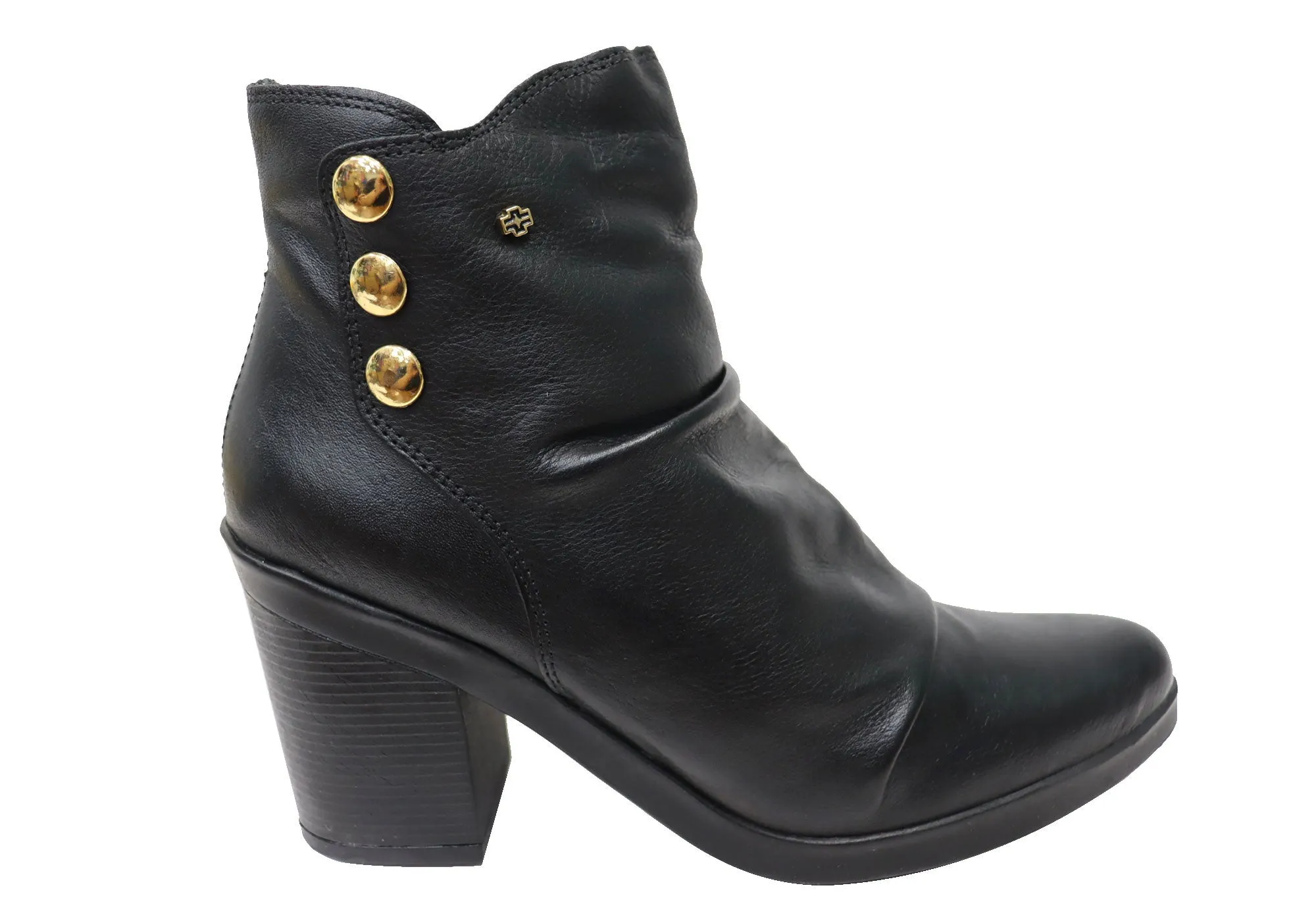 Perlatto Hilton Womens Comfortable Leather Ankle Boots Made In Brazil Padded Interior Urban Traveler Slip Resistant Night Travel