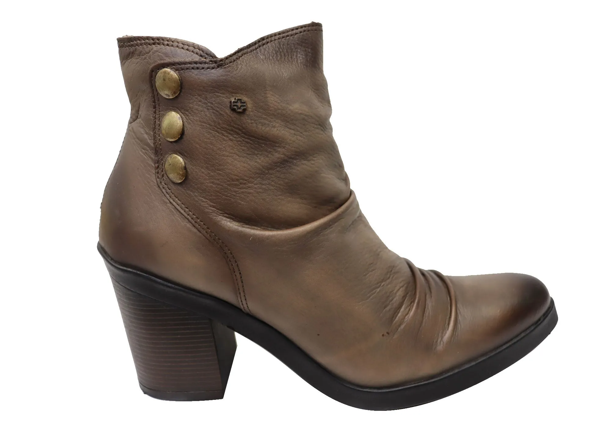 Perlatto Hilton Womens Comfortable Leather Ankle Boots Made In Brazil Resistant to wear Practical Choice