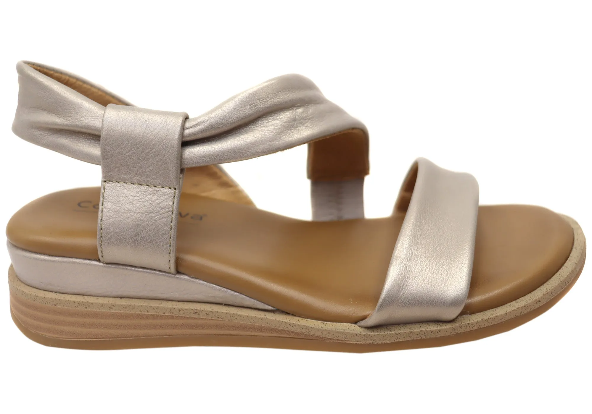 Classic Style Step In Comfortiva Marcy Womens Comfort Footbed Wide Fit Leather Sandals