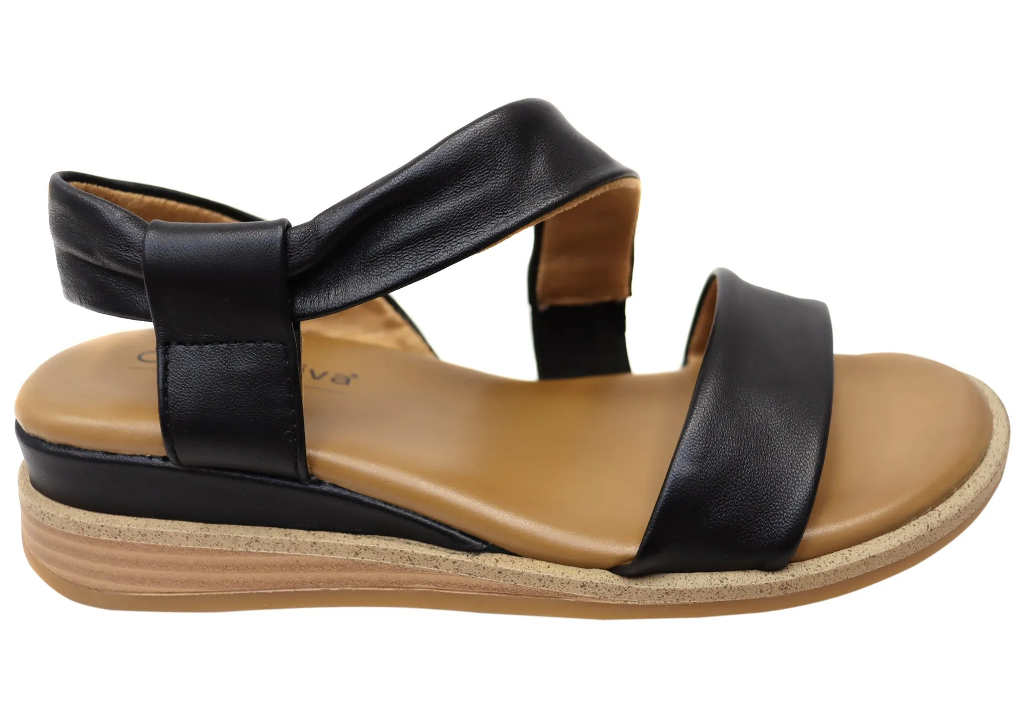 Light Activity Comfortiva Marcy Womens Comfort Footbed Wide Fit Leather Sandals