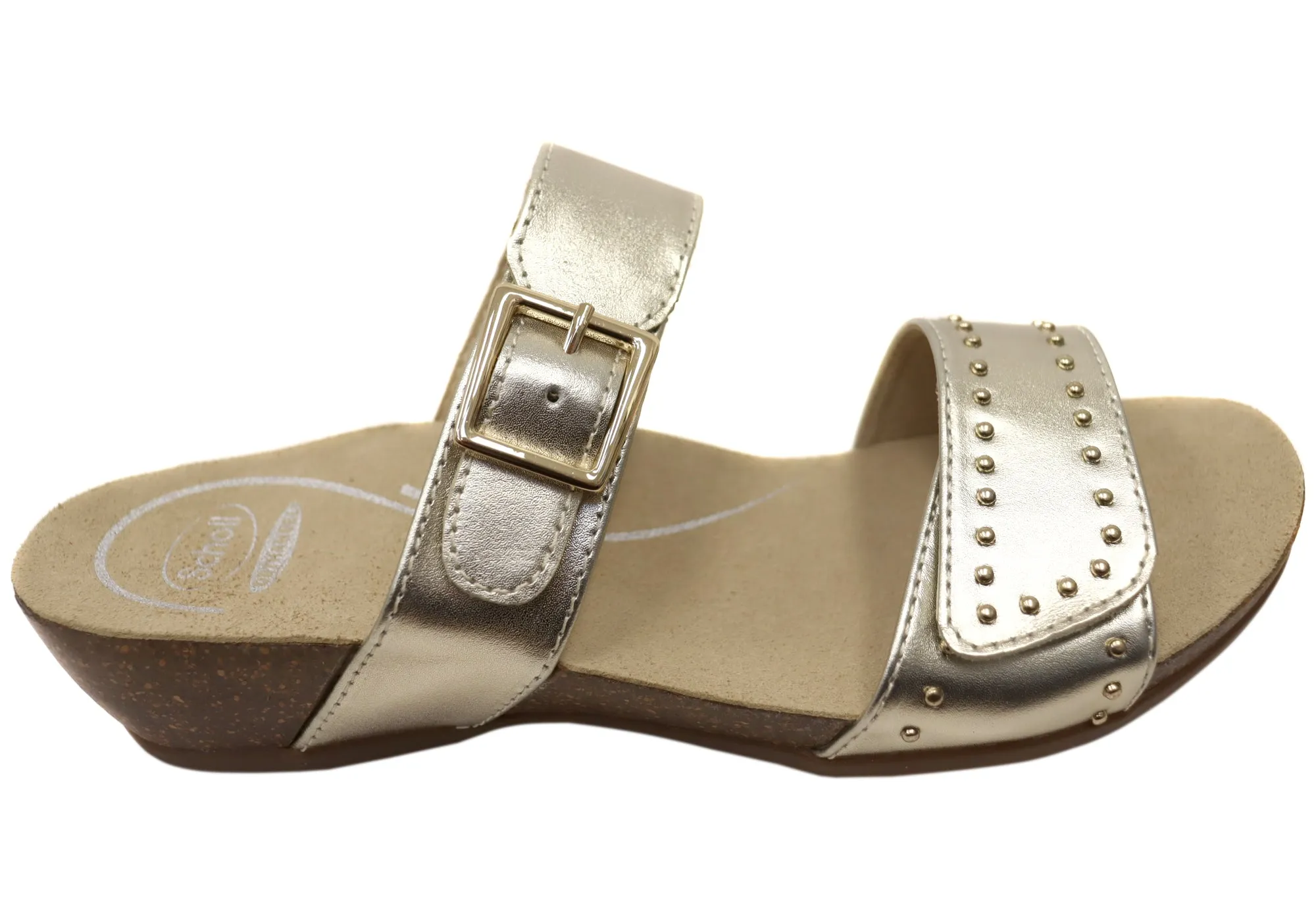 Scholl Orthaheel Jaylah Womens Comfortable Leather Slides Sandals Quick Slip