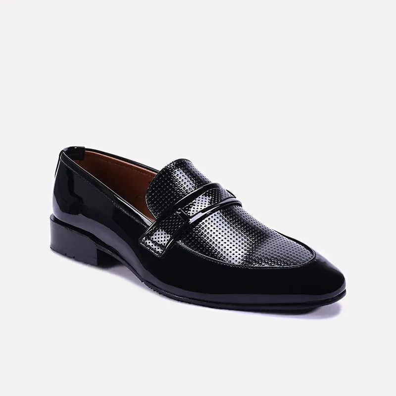 Easy Pair Harrington Black Perforated Dress Shoes 0111151