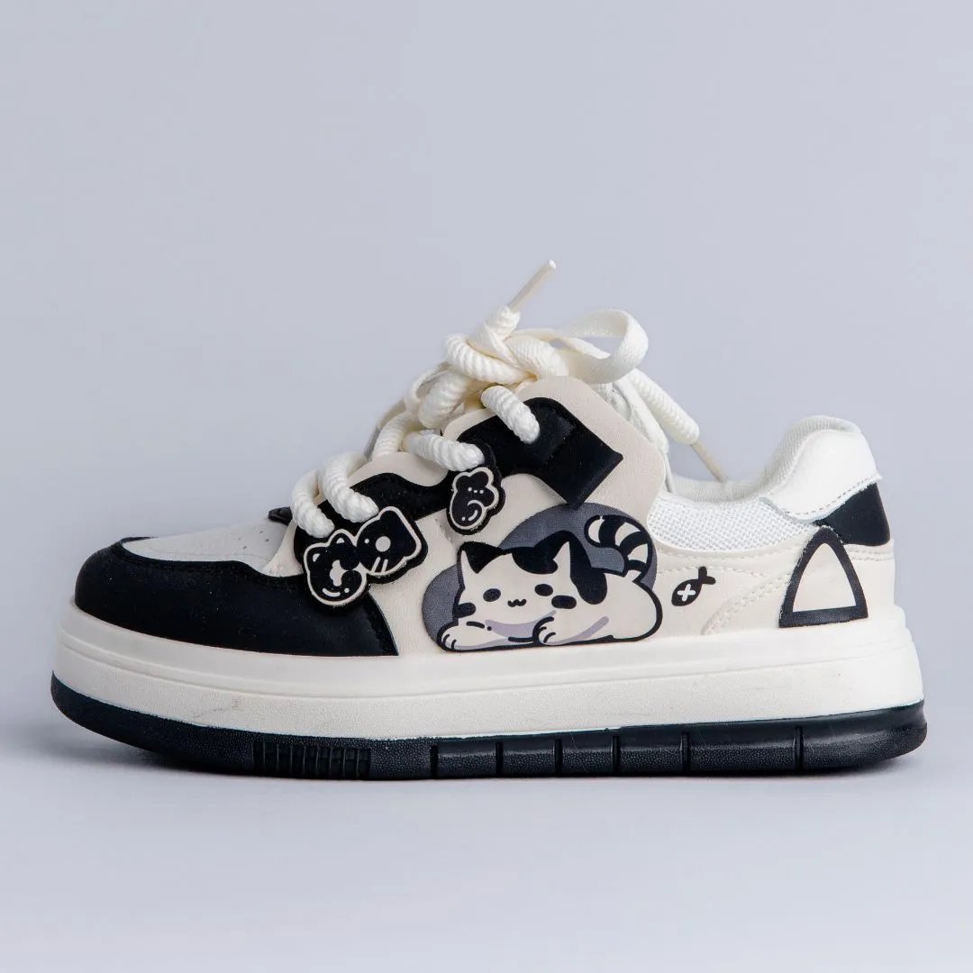 Sun Guard Quick Drying Casual Wear Chubby Cheeks Kitty Casual Sneakers - Unisex