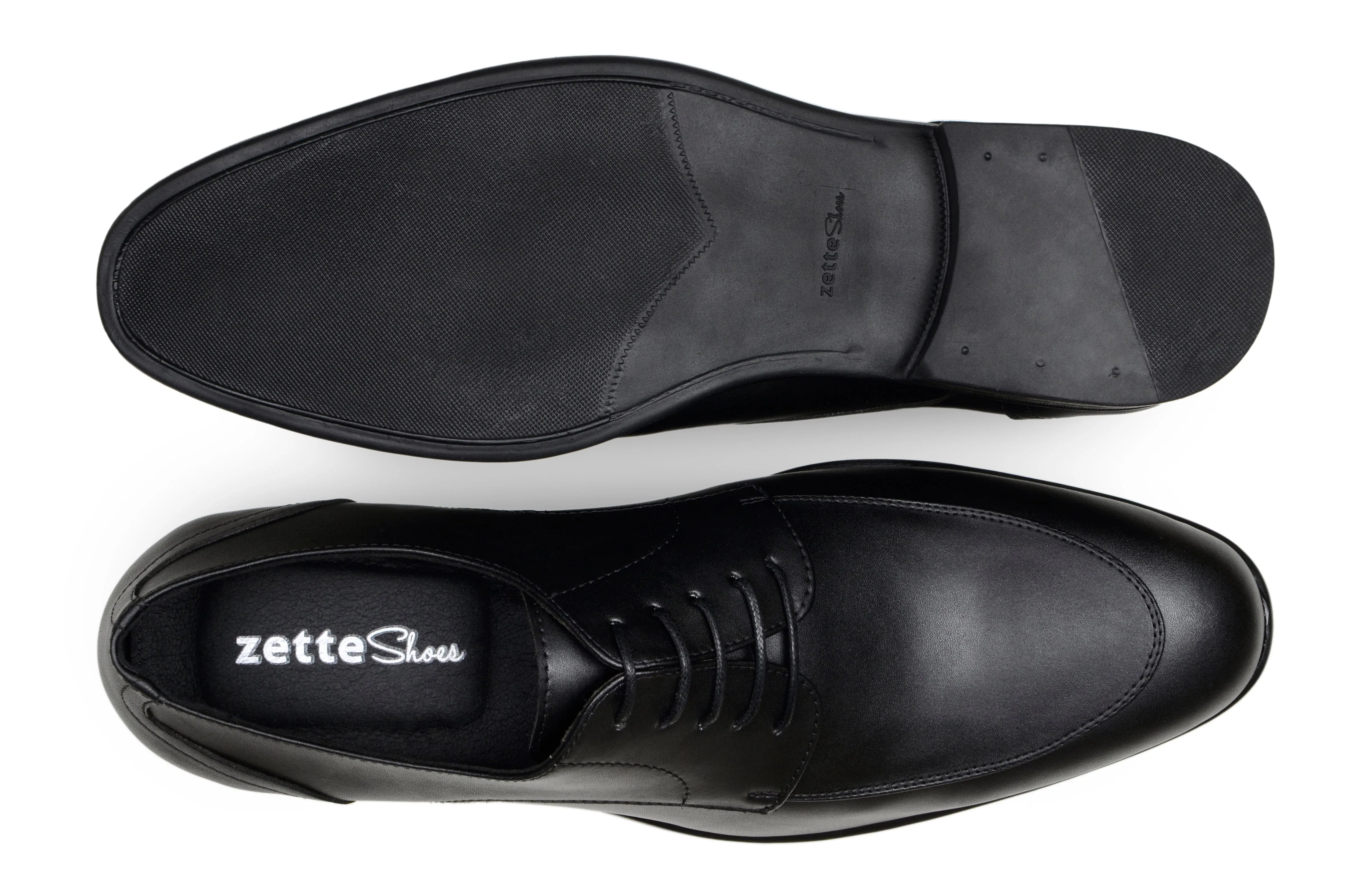 'Adrian' men's classic oxford in vegan leather by Zette Shoes - black World Step