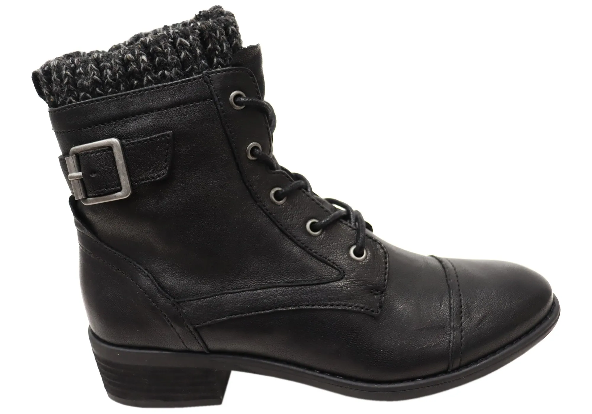 Comfortiva Cordelia Womens Comfortable Leather Ankle Boots Cushioned Step Cold Climate