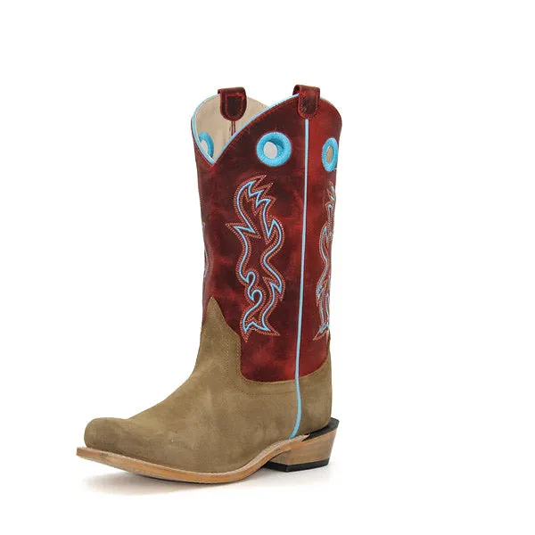 Outdoor Daily Slip Resistant Urban Commute Old West Camel Suede Children's Boot