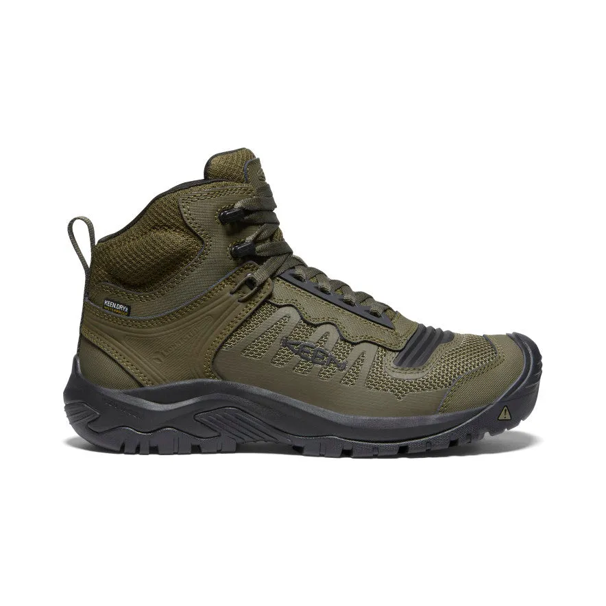 Men's Reno Waterproof Mid (Soft Toe)  |  Dark Olive/Black Feather Light Remote Hiking Eco Material Morning Walk