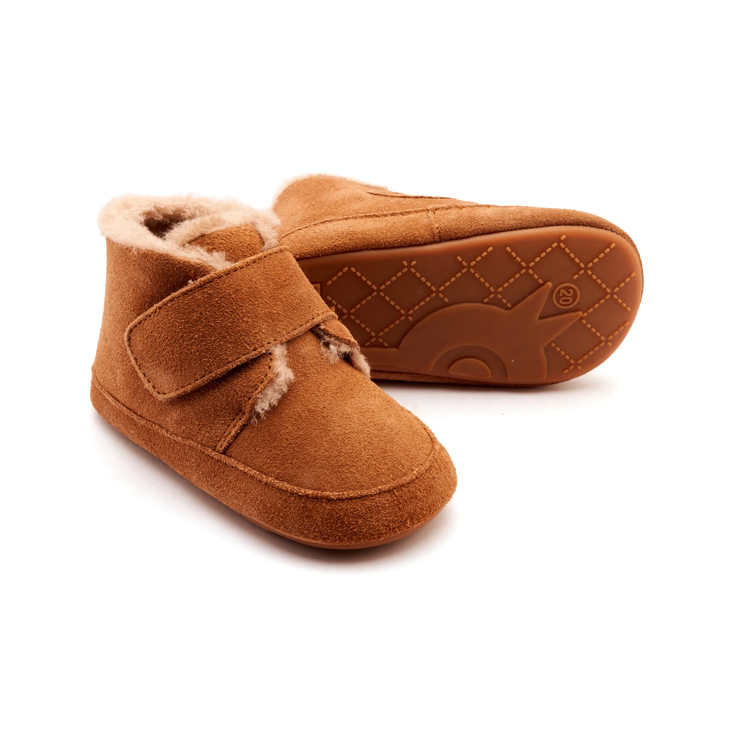 All Day Comfort Old Soles Boy's and Girl's Shloofy Casual Shoes - Tan Suede