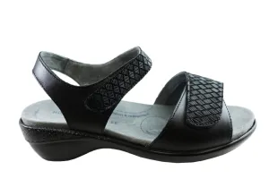 Homyped Savannah Womens Supportive Extra Wide Leather Sandals Easy Wear