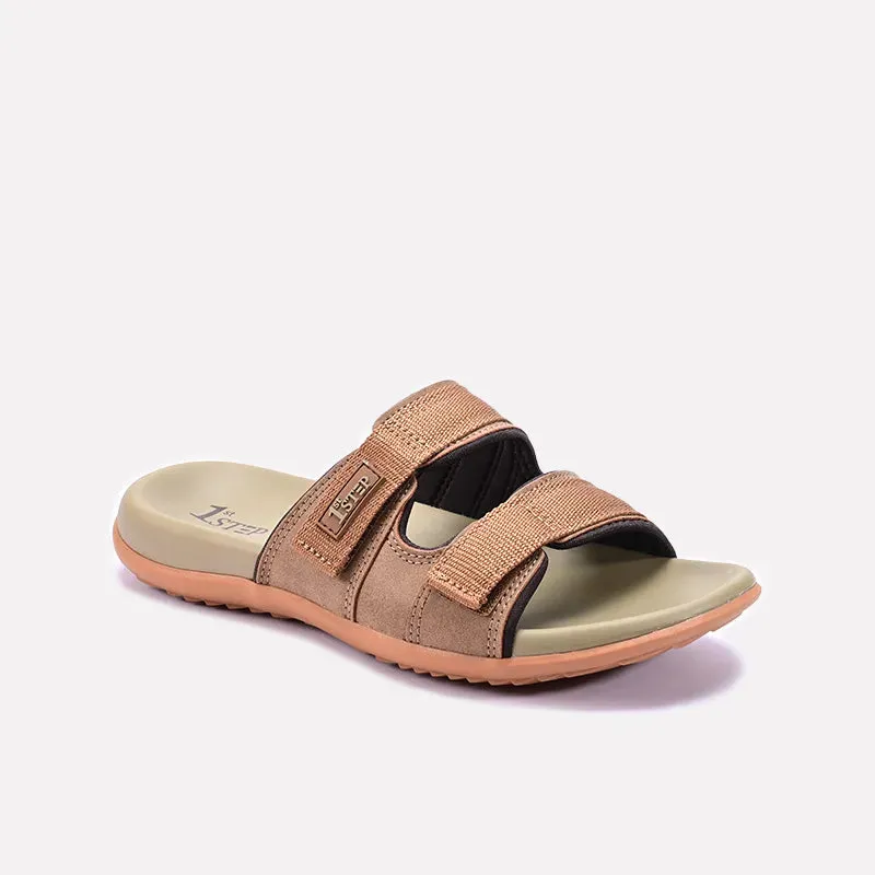 Shock Absorbing Easygoing Step Khaki Comfy Casual Slippers For Men 0151064